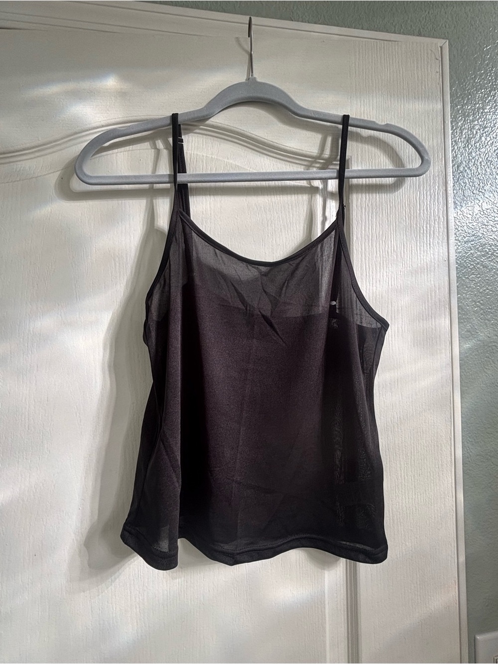 Deluc Black Sheer Spaghetti Strap Camisole